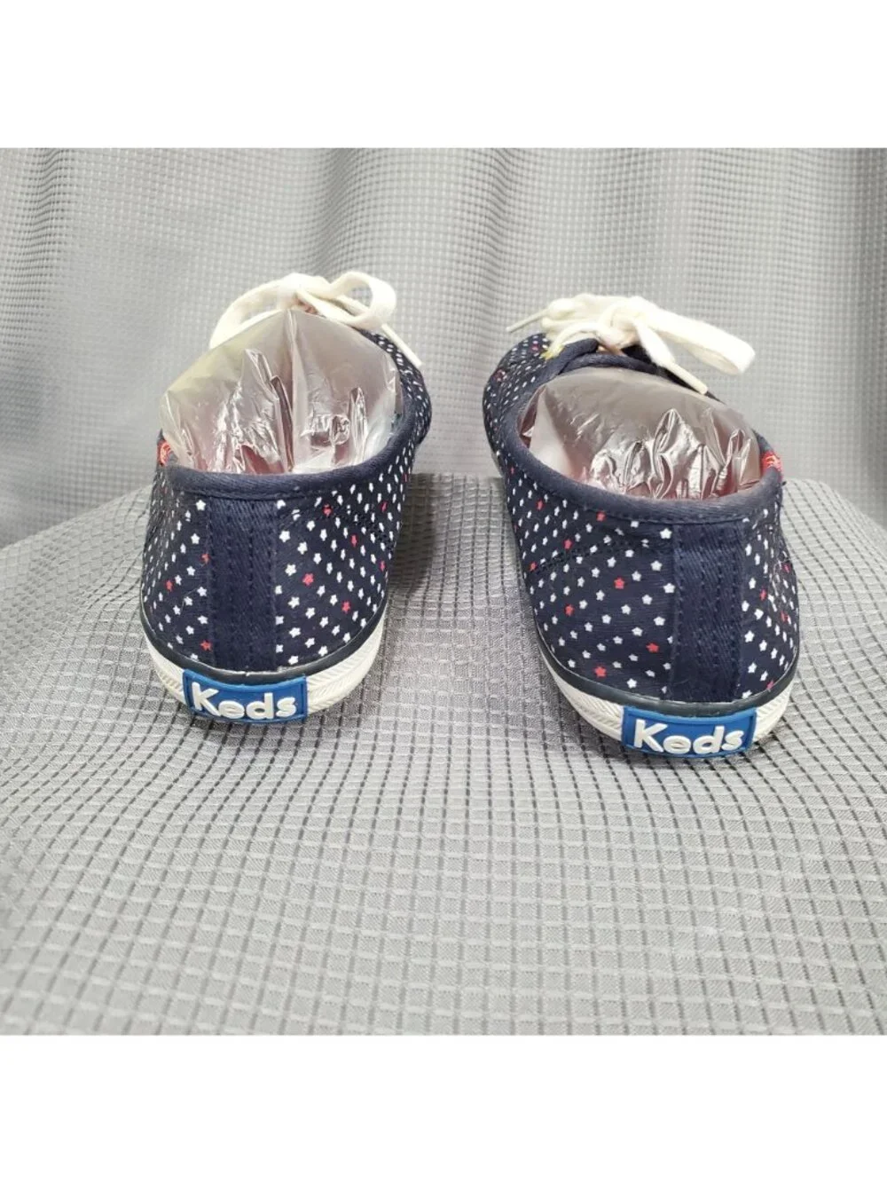 Keds Womens Size 8 Sneakers Shoes Star Print Lace Up Casual Canvas Patriotic Fun